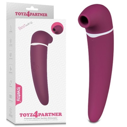 Вакуумный стимулятор клитора с вибрацией Toyz4Partner пурпурный
