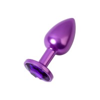 Анальная втулка, Metal by TOYFA, фиолетовая, с фиолетовым кристаллом, 7,2 см, Ø2,8 см, 50 г