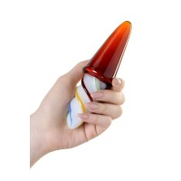 Двусторонний фаллоимитатор Sexus Glass, стекло, коричневый, 16 см
