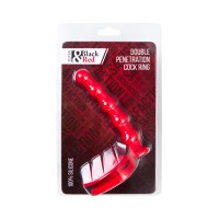 Насадка на пенис для двойного проникновения Black&Red by TOYFA, силикон, красная, 19,5 см
