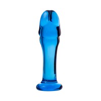 Анальный фаллоимитатор Sexus Glass, стекло, синий, 13 см