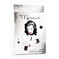 Кружевной набор TOYFA Marcus (ошейник и наручники), розовый