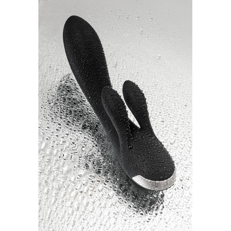 Вибратор с клиторальным стимулятором Satisfyer Double Flex Connect App, черный, силикон, 20 см