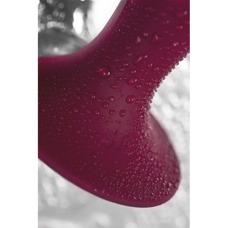 Фаллоимитатор Satisfyer Double Ball-R, силикон, красный, 18 см