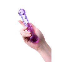 Двусторонний фаллоимитатор Sexus Glass, стекло, фиолетовый, 19,5 см