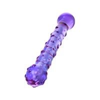 Двусторонний фаллоимитатор Sexus Glass, стекло, фиолетовый, 19,5 см