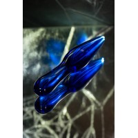 Двусторонний фаллоимитатор Sexus Glass, стекло, синий, 17,5 см