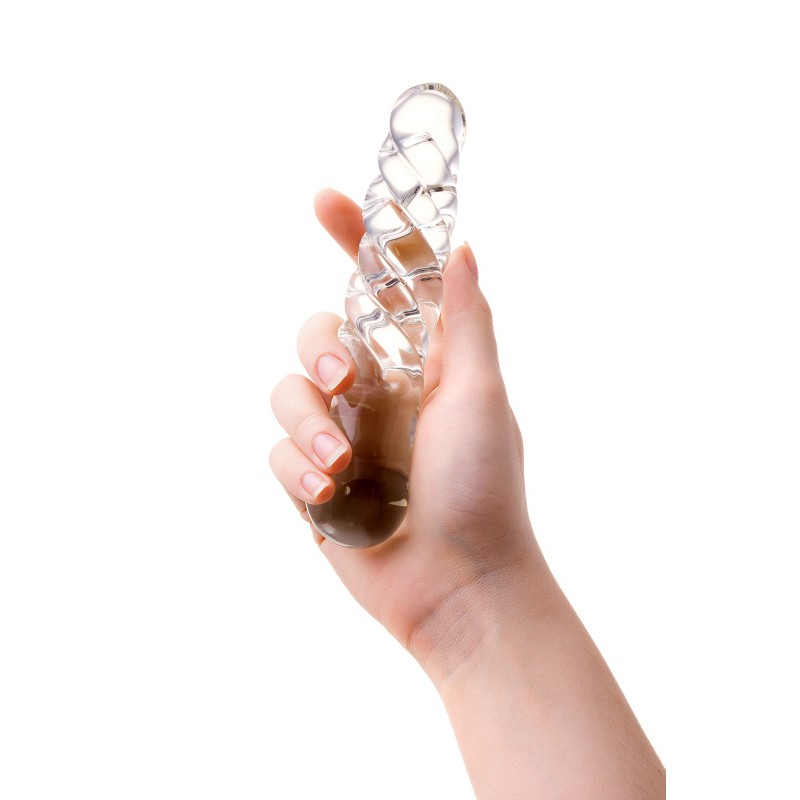 Двусторонний фаллоимитатор Sexus Glass, стекло, прозрачный, 16 см