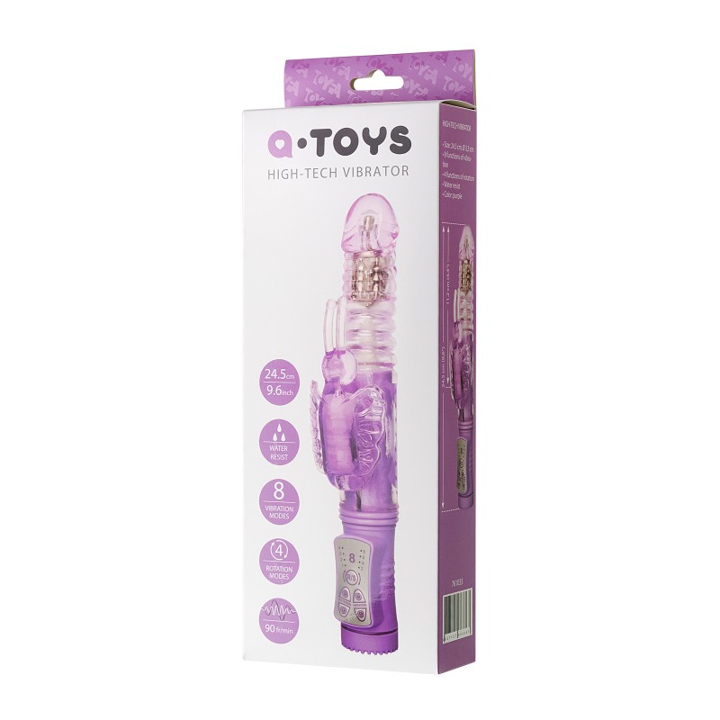 Вибратор с клиторальным стимулятором A-Toys by TOYF Serk High-Tech fantasy, TPE, фиолетовый, 24,5 см