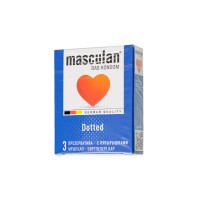 Презервативы Masculan, сlassic 2, doty, латекс, точечные, розовые, 19 см, 5,3 см, 3 шт.