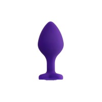 Анальная втулка ToDo by Toyfa Diamond Heart, силикон, фиолетовая, 8 см, Ø 3,5 см