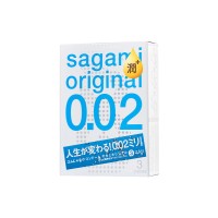 Презервативы Sagami, original 0.02, extra lub, полиуретан, 19 см, 3 шт.