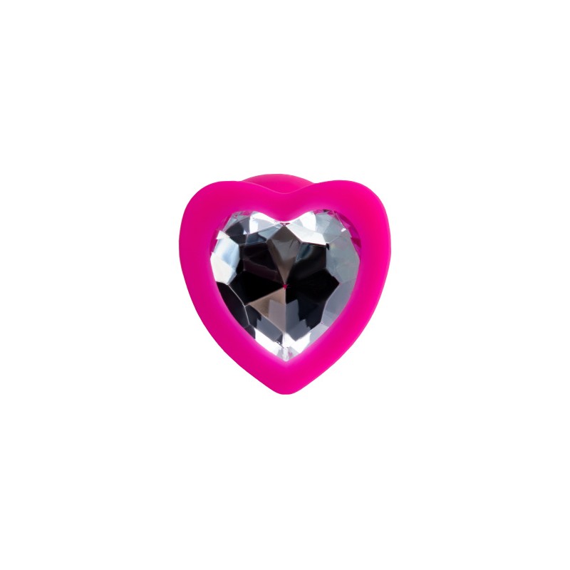 Анальная втулка ToDo by Toyfa Diamond Heart, силикон, розовая, 7 см, Ø 2,8 см