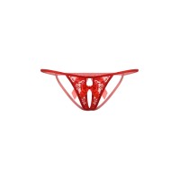 Стринги с бантиком открытые кружевные SoftLine Collection, красный, S/L