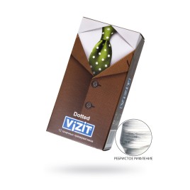 Презервативы Vizit, точечные, латекс, 18 см, 5,2 см, 12 шт.