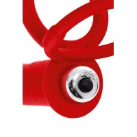 Насадка на пенис для двойного проникновения Black&Red by TOYFA, силикон, красная, 19 см