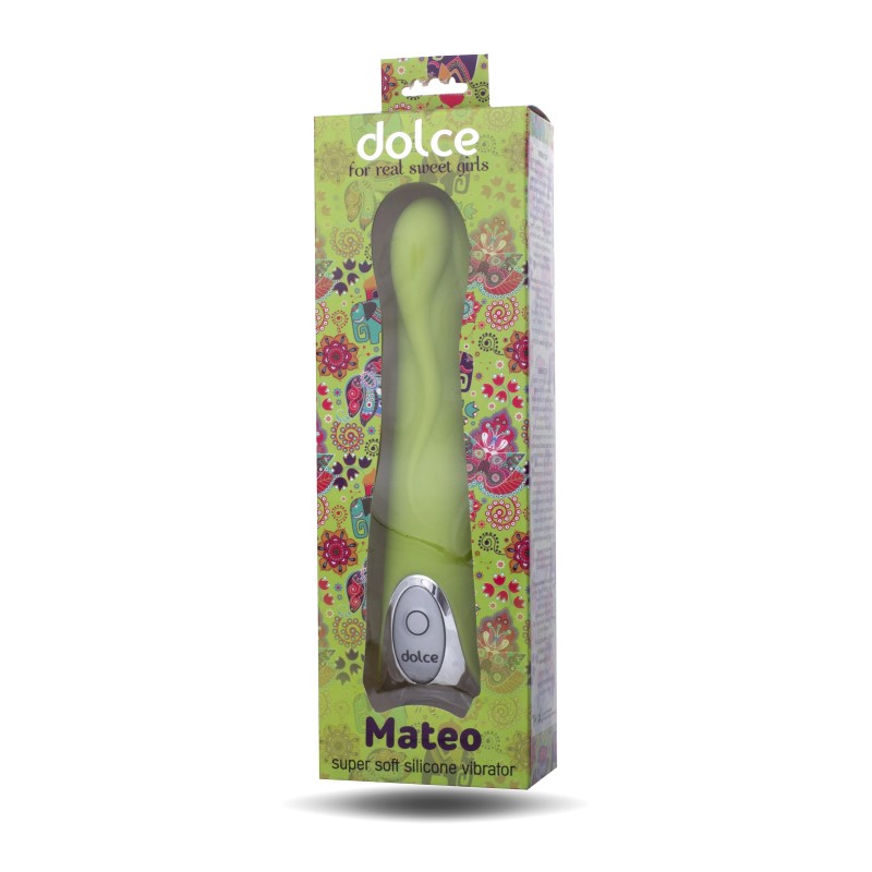 Вибратор TOYFA Dolce Mateo, силикон, зеленый, 16,5см