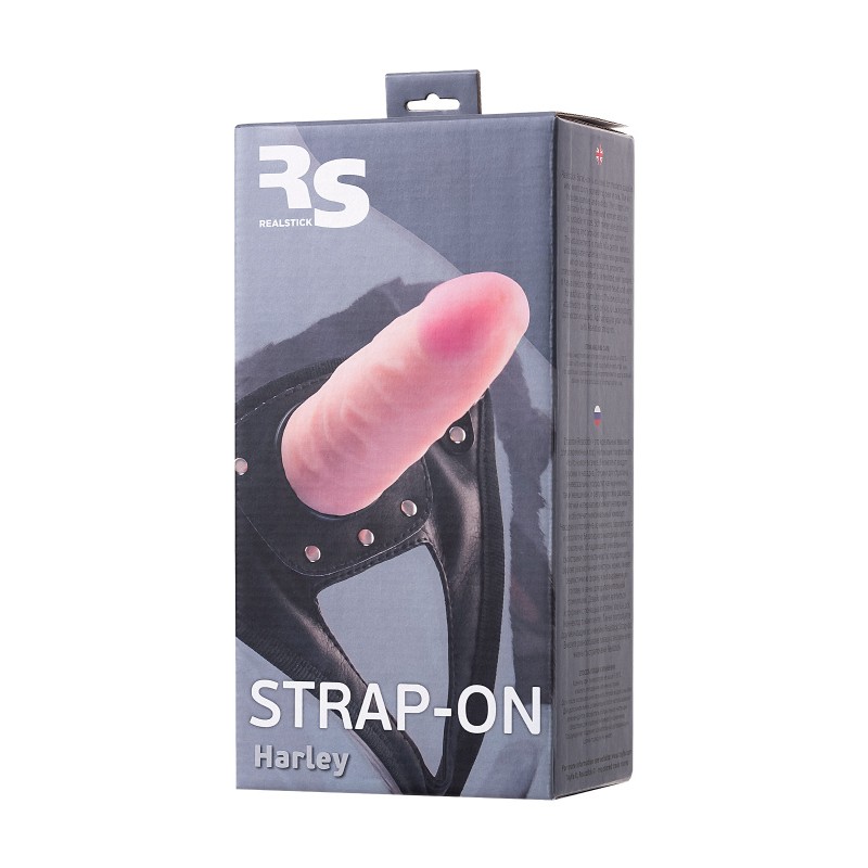 Страпон на креплении RealStick Strap-On Harley, TPR, телесный, 17,3 см