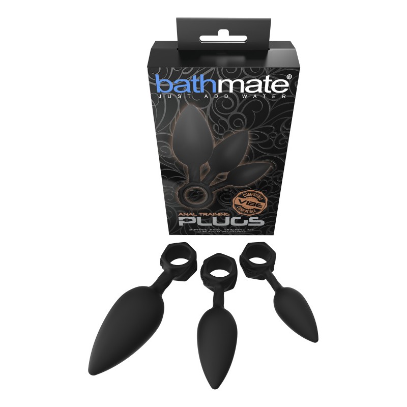 Набор анальных плагов Bathmate Anal Training Plugs, силикон, чёрный
