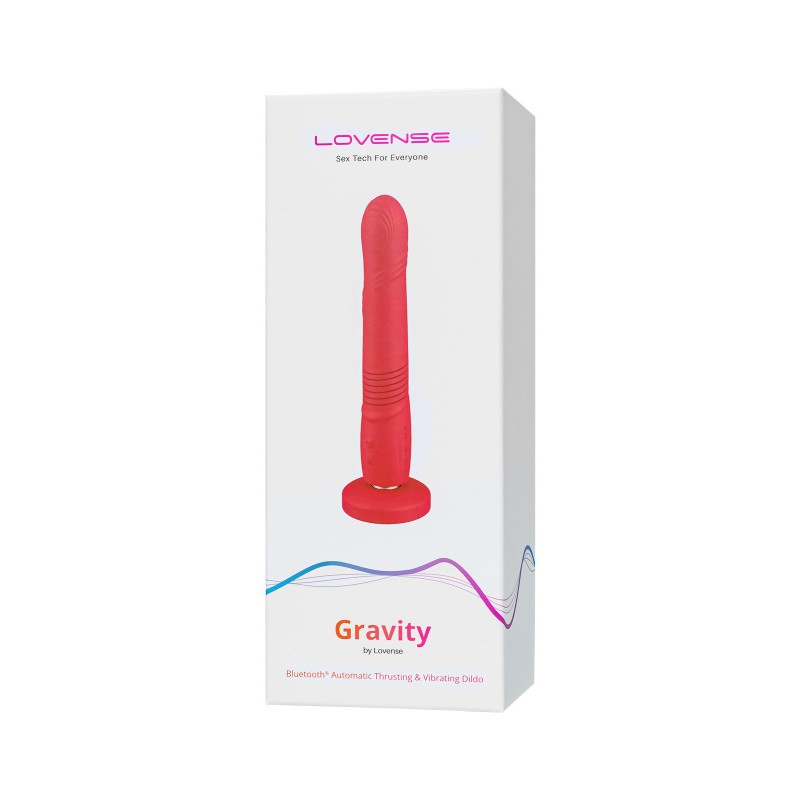 Пульсатор Gravity Lovense TPE, красный, силикон, 25,9 см