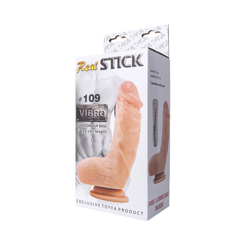 Вибратор RealStick #109 телесный, 7 режимов вибрации, 15 см