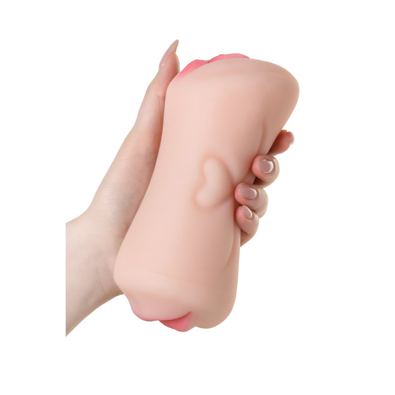 Мастурбатор реалистичный Juicy Pussy by TOYFA Pretty Mouth, рот и вагина, SoftSkin, телесный,17 см