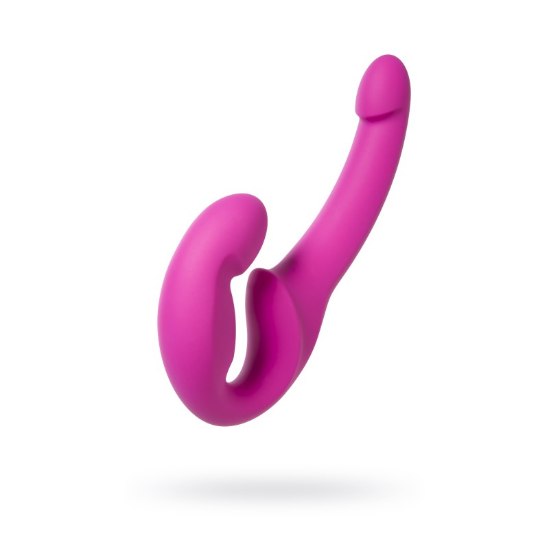 Анатомический безремневой страпон Fun Factory SHARE LITE, силикон, розовый