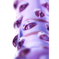Двусторонний фаллоимитатор Sexus Glass, стекло, фиолетовый, 19,5 см