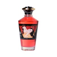 Масло массажное для тела Shunga «Клубника и шампанское»Sparkling Strawberry Wine,разогревающее,100мл