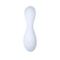 Вакуумный стимулятор клитора с вибрацией Satisfyer Curvy Trinity 5+ Connect App, голубой, 16,5 см