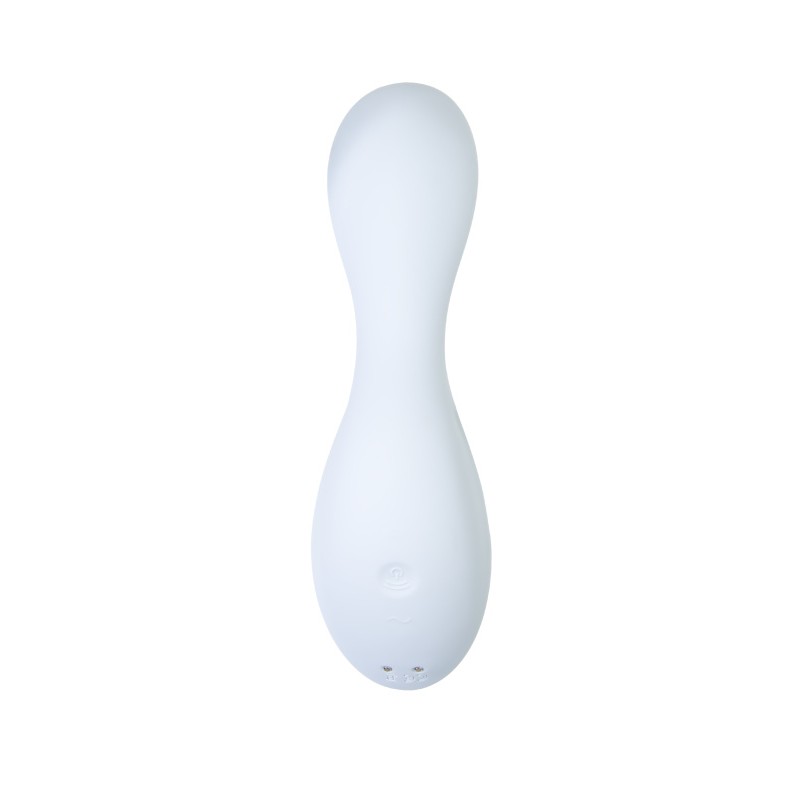 Вакуумный стимулятор клитора с вибрацией Satisfyer Curvy Trinity 5+ Connect App, голубой, 16,5 см