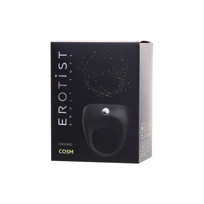 Виброкольцо Erotist Cosm, силикон, черный, 5.3 см, Ø 2,7 см