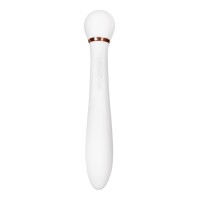 Вибратор с вакуумной стимуляцией Flovetta JASMINE, силикон, белый, 23 см