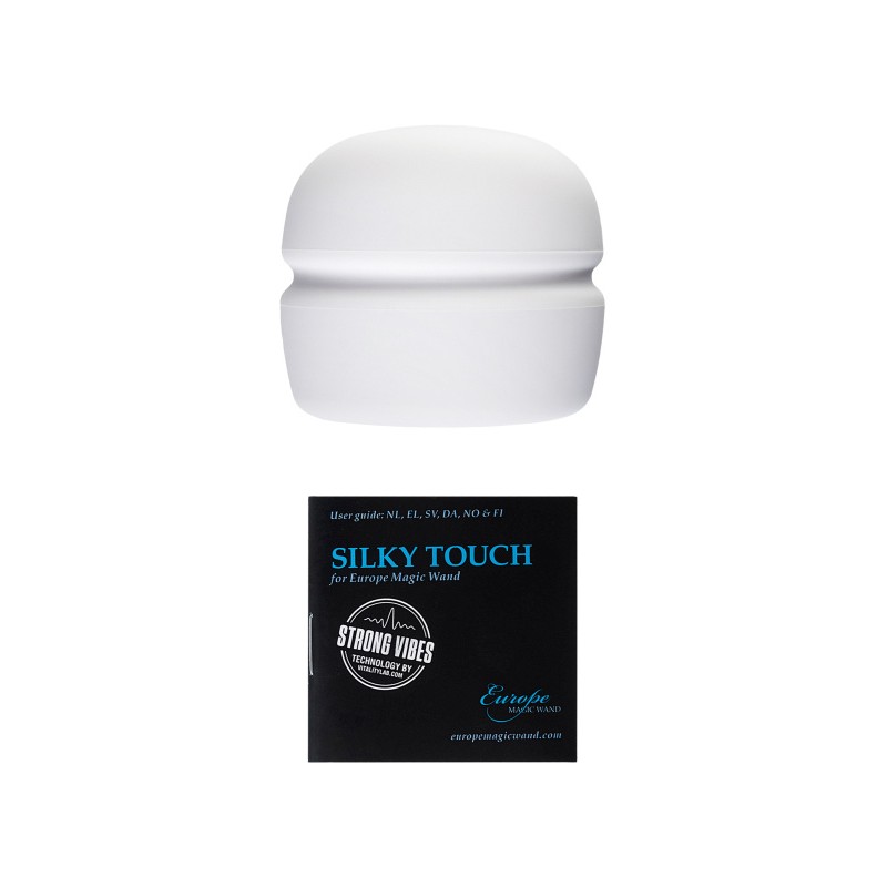 Насадка Magic Wand Silky touch для массажера Europe, силикон, белая, 4.5 см
