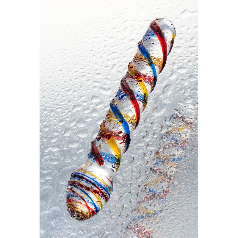 Двусторонний фаллоимитатор Sexus Glass, стекло, прозрачный, 19,5 см