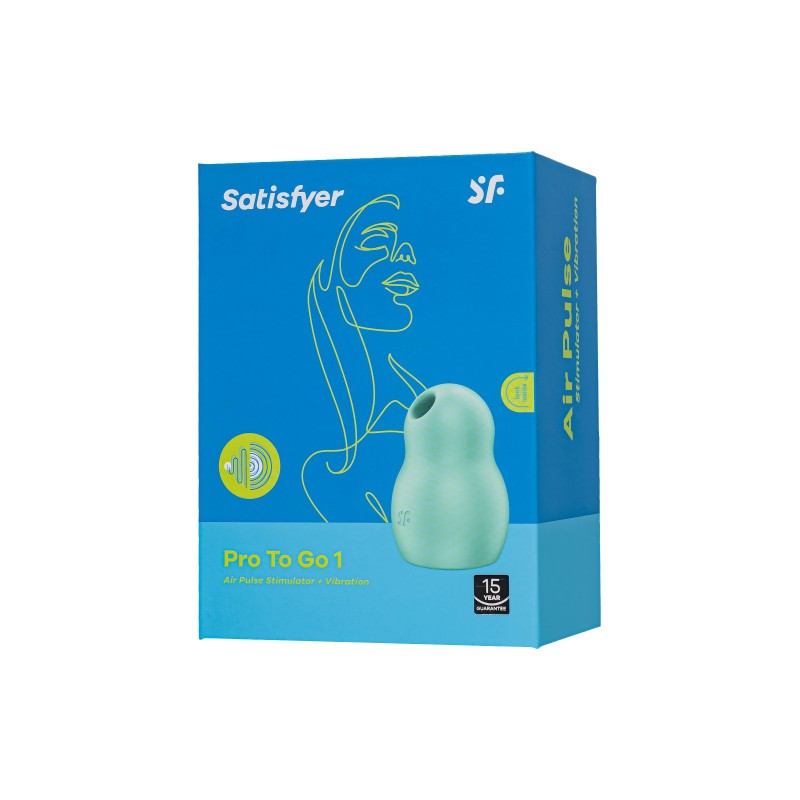 Вакуумный стимулятор клитора с вибрацией Satisfyer Pro To Go 1, мятный, 9 см