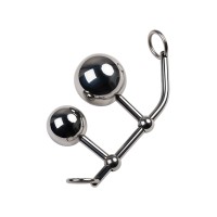 Стринги TOYFA Metal с двумя шарами, серебряные