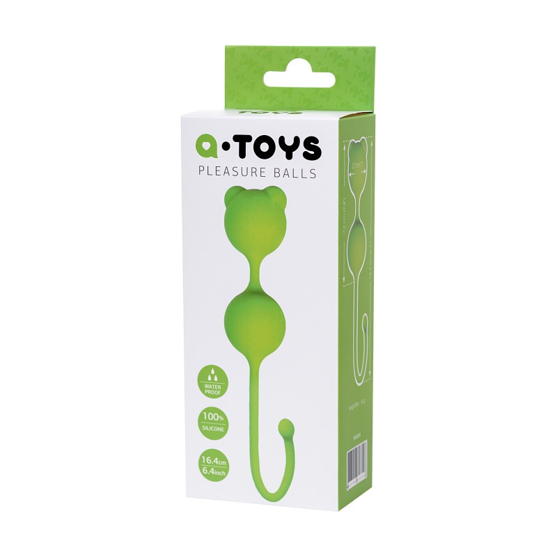 Вагинальные шарики A-Toys by TOYFA Meeko, силикон, зеленый, 16,4 см, Ø 2,7 см