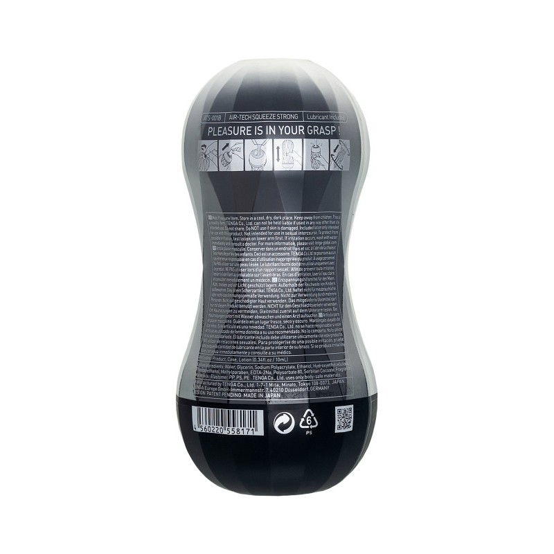 Нереалистичный мастурбатор TENGA Air-Tech Squeeze Strong, TPE, белый, 17 см