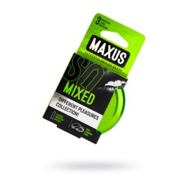 Презервативы Maxus Mixed, набор, латекс, железный кейс, 3 шт.
