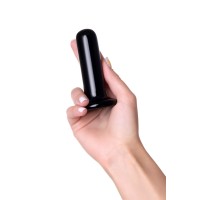 Стеклянный мини-вибратор Sexus Glass, стекло, черный, 10 см