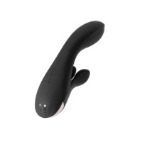 Вибратор с клиторальным стимулятором Satisfyer Double Flex Connect App, черный, силикон, 20 см