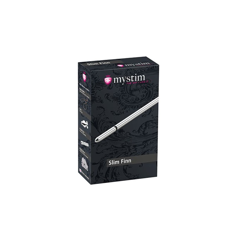 Электростимулятор уретры Mystim Slim Finn, хирургическая сталь, серебряный, 15 см