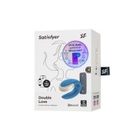 Стимулятор для пар Satisfyer Double Love Connect App с пультом ДУ, силикон, синий, 9 см