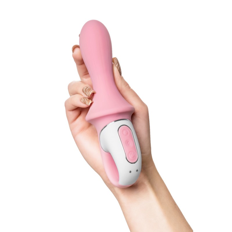 Вибратор с расширением Satisfyer Air Pump Booty 5+ Connect App, силикон, розовый, 15 см