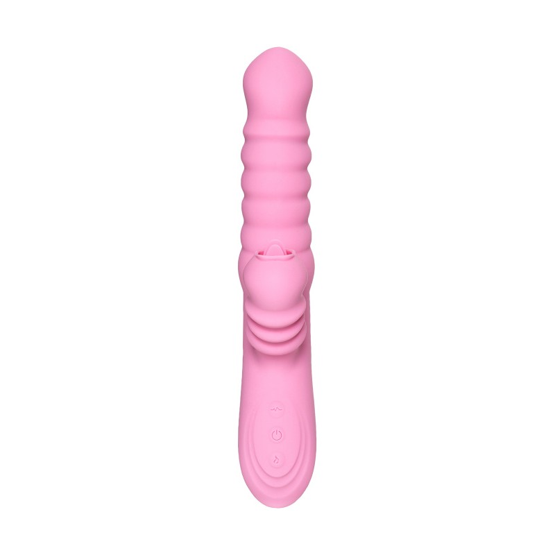Вибратор JOS Lixy, с функцией Up&Down, силикон, розовый, 23 см