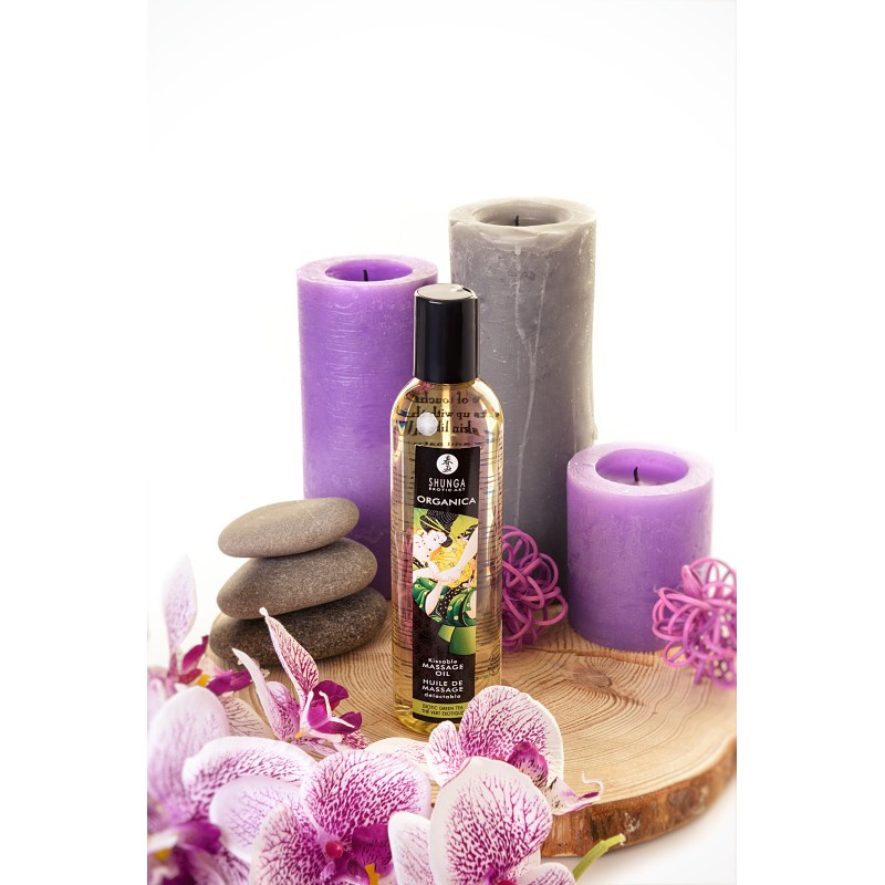 Масло массажное Shunga Organica «Зелёный чай» (Exotic Green Tea), 240 мл