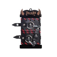 Оковы Pecado BDSM, с красной окантовкой, натуральная кожа, черные
