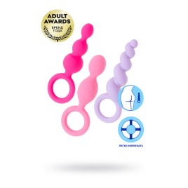 Набор анальных плагов Satisfyer Booty Call colored 3 шт, силикон, ассорти, 13,5 см