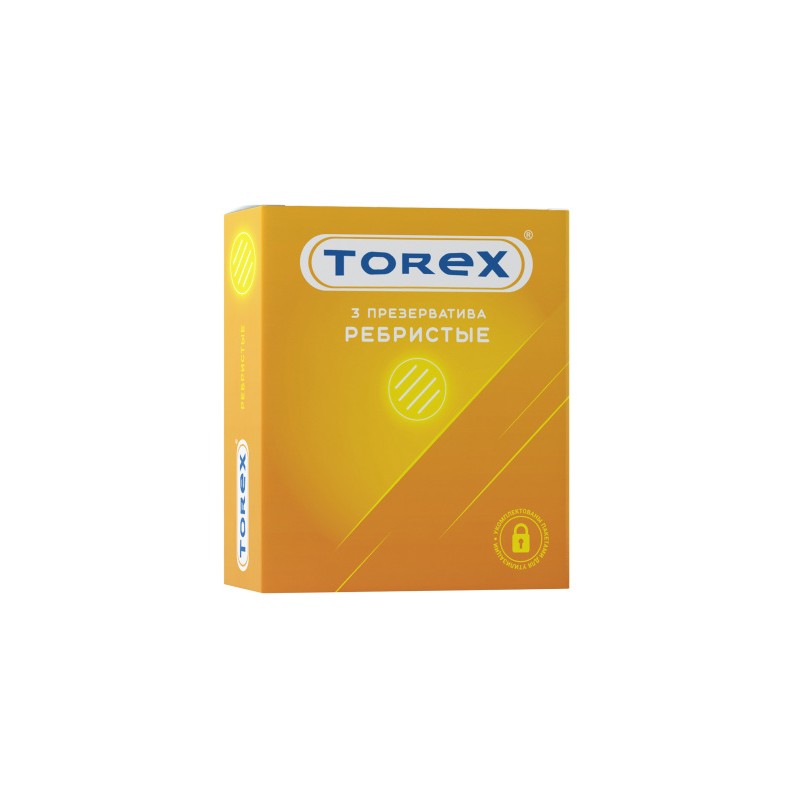 Презервативы Torex, ребристые, латекс, 18,5 см, 5,4 см, 3 шт.